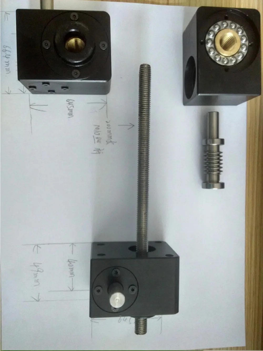 Rod M10 speed ratio 130 Small reducer worm and worm gear adjustment