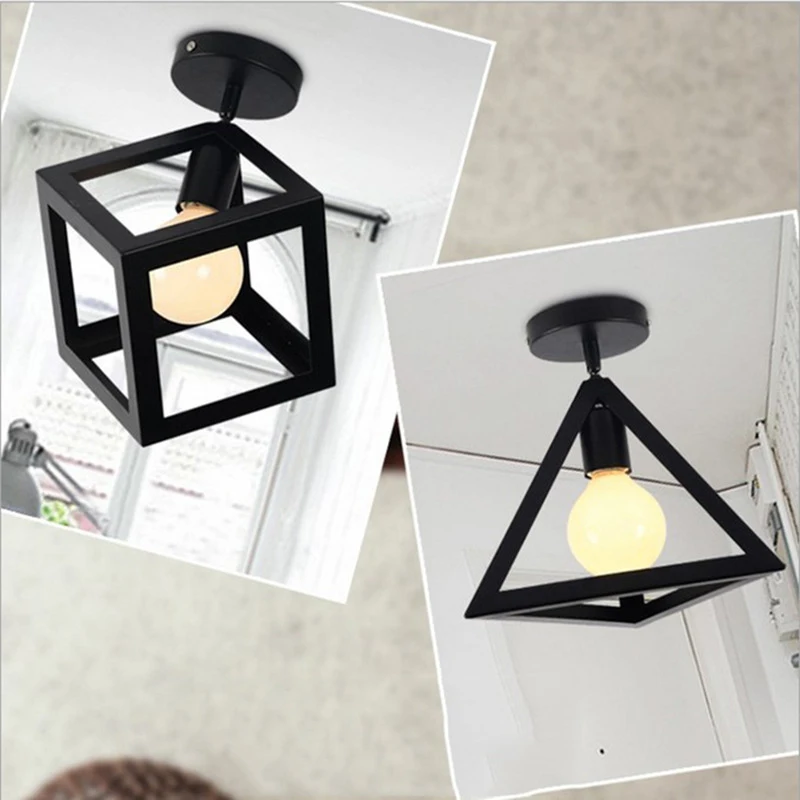 

2018 New Northern Europe Simple Square/Triangle Shape Ceiling Top suction Aisle LED Lamp For Dining Room/Staircase/Balcony Lamp