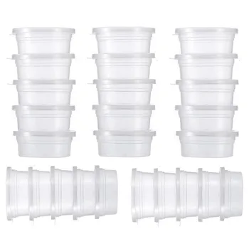 

25 Pcs Slime Storage Containers Sauce Pot Cups Washable Reusable Handy Storage Box Clear Storage Container Box Kitchen Organizer