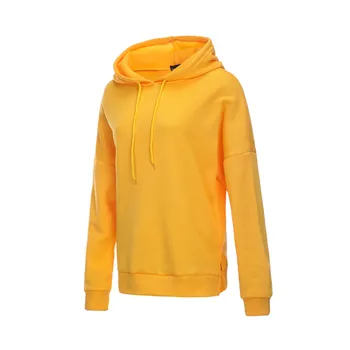 

Women's Wear Streets Shoulders Long Sleeved Rose Printed LOVE ME Hat Hooded Pullovers Solid Yellow Women Sweatshirts