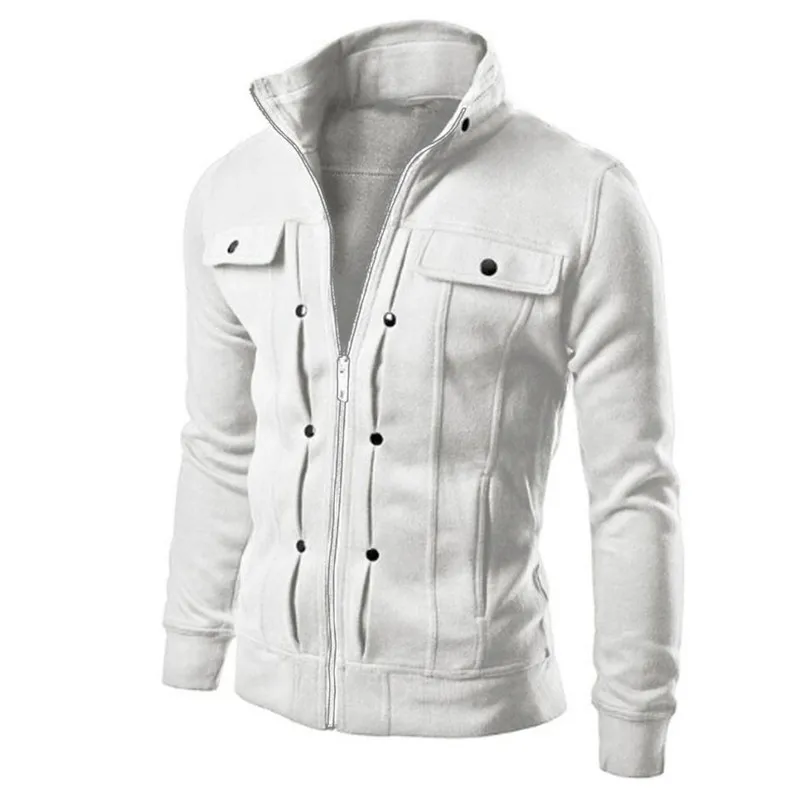 Winter Men Jacket Casual Coats Autumn Winter Long Sleve Pure color Zipper Jacket Top Coat Male Outwear Slim Designed Coat #4M25 (5)