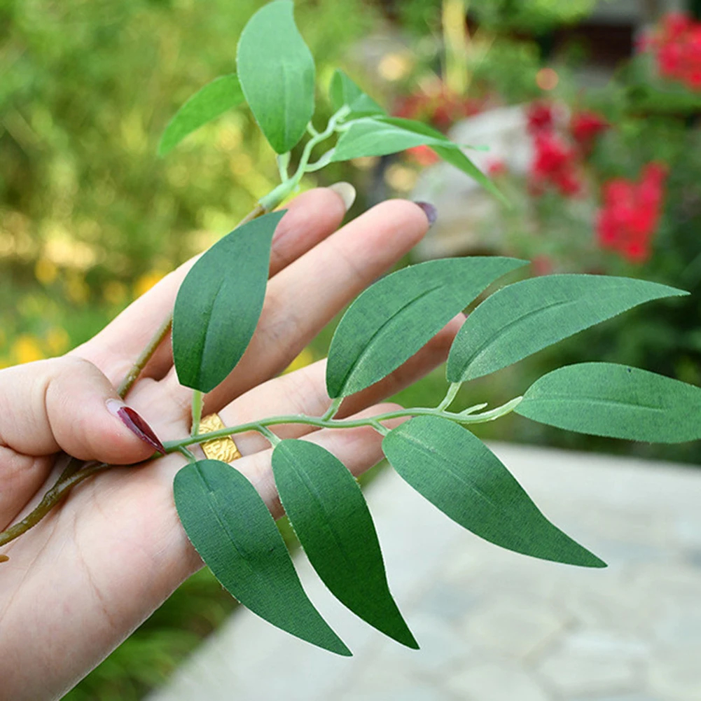 Искусственные Висячие ивовые Листья лозы имитация ивовых зеленых листьев растения Гирлянда для украшения дома и сада