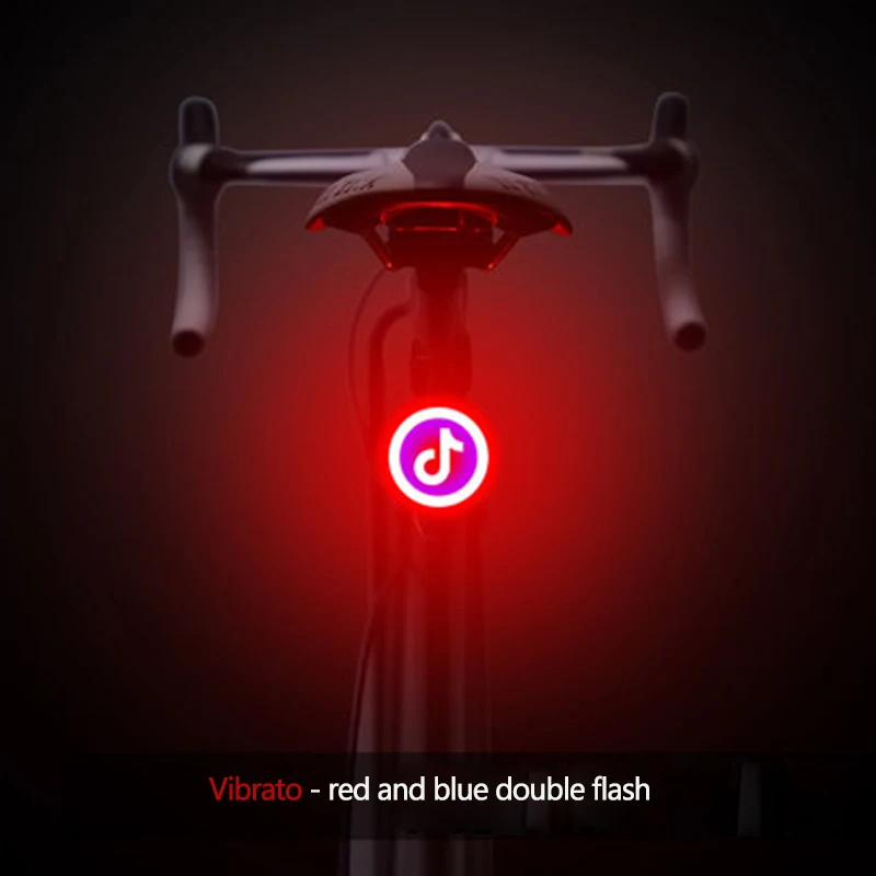 Велосипедный светодиодный защита задних фонарей Предупреждение свет ночной горный велосипед лампа для фары заднего света Usb зарядка велосипед креативный свет Велосипедный спорт - Цвет: Vibrato 1 As shown
