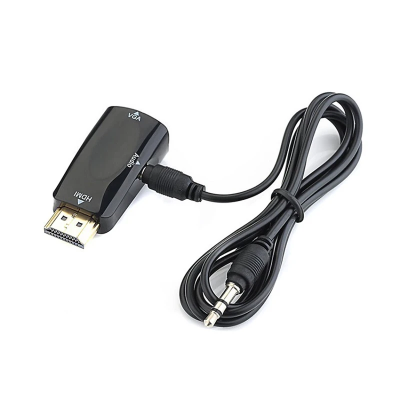 Trumsoon HDMI to VGA Adapter Converter with Audio Cable Male/Female to Female Cables 1080P for PC/TV/Xbox PS3 projector