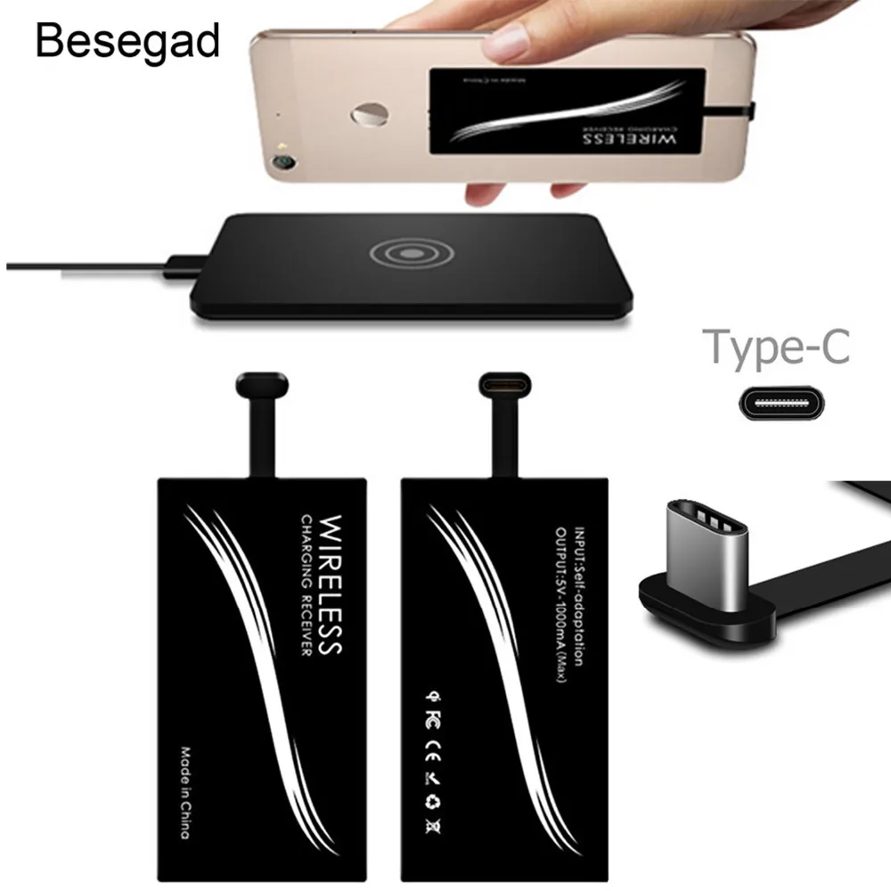 

Besegad QI Wireless Charger Pad Type-C Receiver for Huawei P9 Google Nexus 6P HTC 10 LG G5 5X OnePlus 2 Xiaomi 5 Meizu Pro5 Pro6