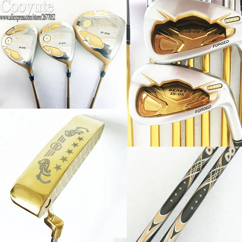Cooyute New Golf Clubs Honma S-05 4star Golf clubs set Golf driver+wood+irons+putter Graphite shaft wood headcover Free shipping