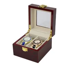 2/10 сетка твердая красная деревянная коробка для часов дисплей ювелирных изделий Органайзер чехол для часов браслет держатель коробка для хранения Caja Reloj