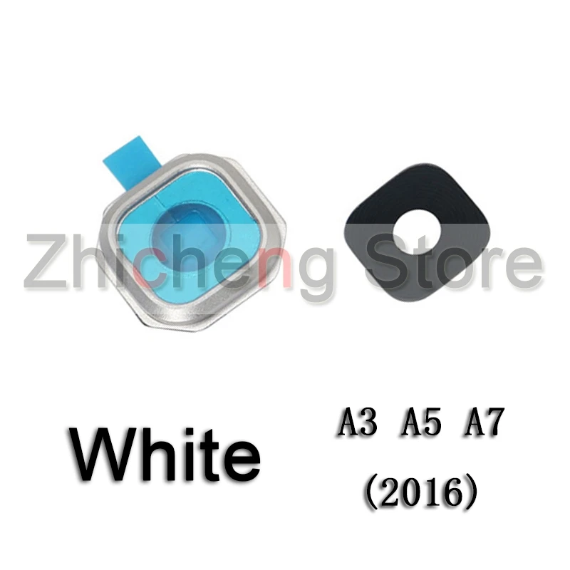 Оригинальная задняя камера со стеклянным кольцом для объектива samsung Galaxy A3 A5 A7 A310 A510 A710 с наклейкой - Цвет: A310 White