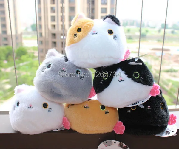 

Free Shipping EMS 10/Lot 6pcs/Lot Neko Atsume Cat Backyard Cat 3.5" Plush Doll Meow Collection Dango Mochi Figure