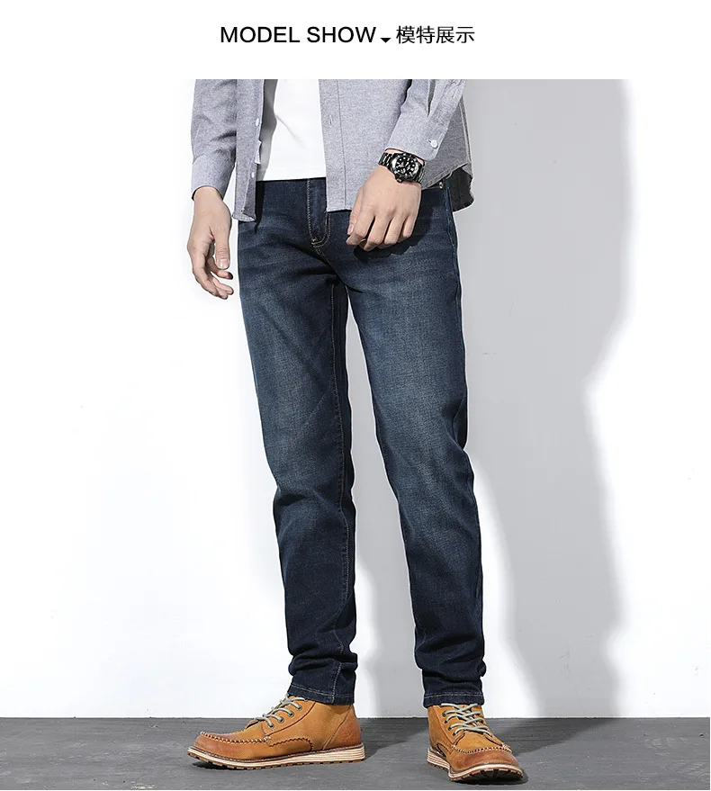 Синий и черный классический цвет новые весенние летние Брендовые мужские джинсы деним Прямые Плюс США размер W 30-38 40 44 46 48
