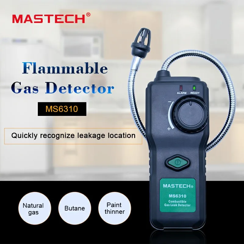 MASTECH MS6310 Combustible Gas Leak Detector meter Test for natural butane paint thinner Flammable Gas Analyzer