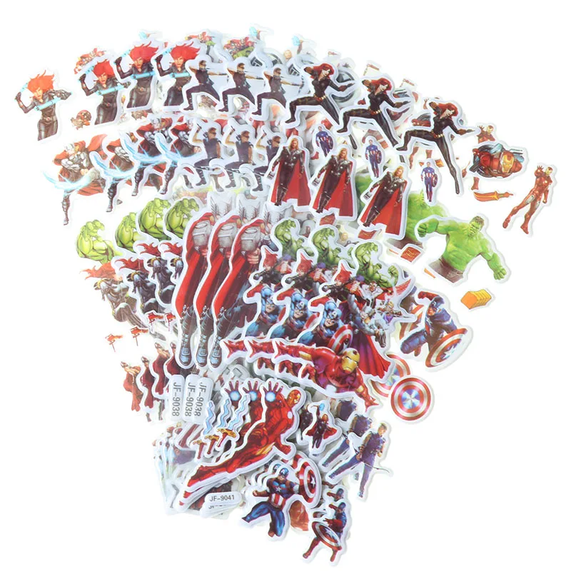 10pcs-Cartoon-Avengers-Sticker-Children-S-Gift-Toy-Kawaii-3D-PVC-Bubble-Stickers-Children-Classic-Decals (1)