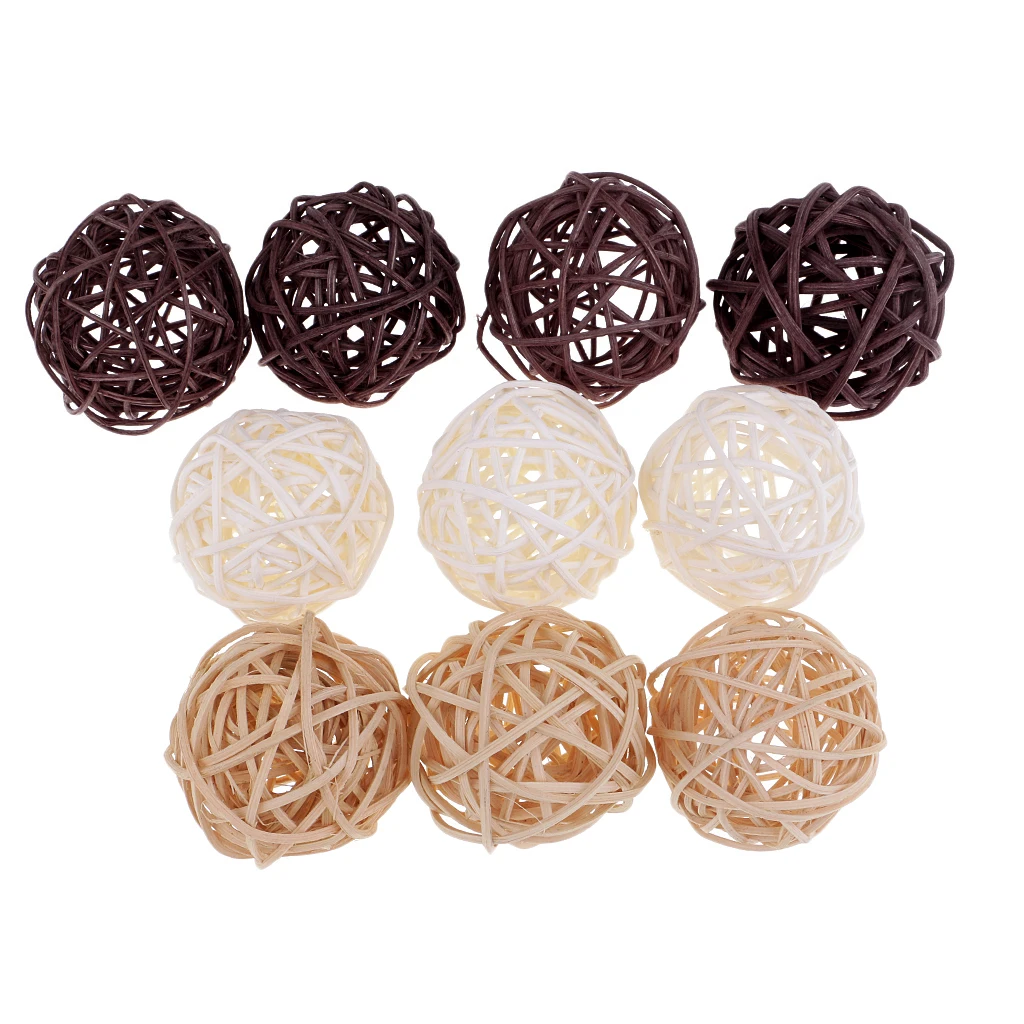 20 Pieces Natural Wicker Rattan Ball 5cm Twig Orbs Balls DIY