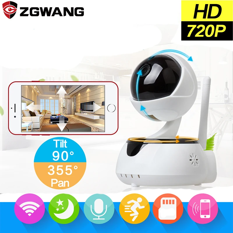 

ZGWANG Wireless IP Camera Wifi Wi-fi Night Vision Security Camera IP Security Camera Wifi Baby Monitor for 1280*720P