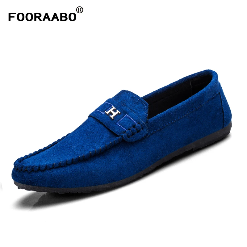

FOORAABO Hot Sale Fashion Velvet Loafers Men Shoes Slip On Flats Male Slip-On Driving Shoes Soft Comfortable Designer Loafers