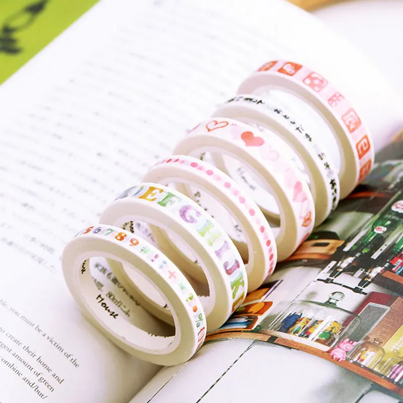 

2 pcs/box Size 8mm*7m + 5mm*7m Kawaii DIY Crayons series paper washi tapes/masking tape/decorative adhesive tape/School Supplies