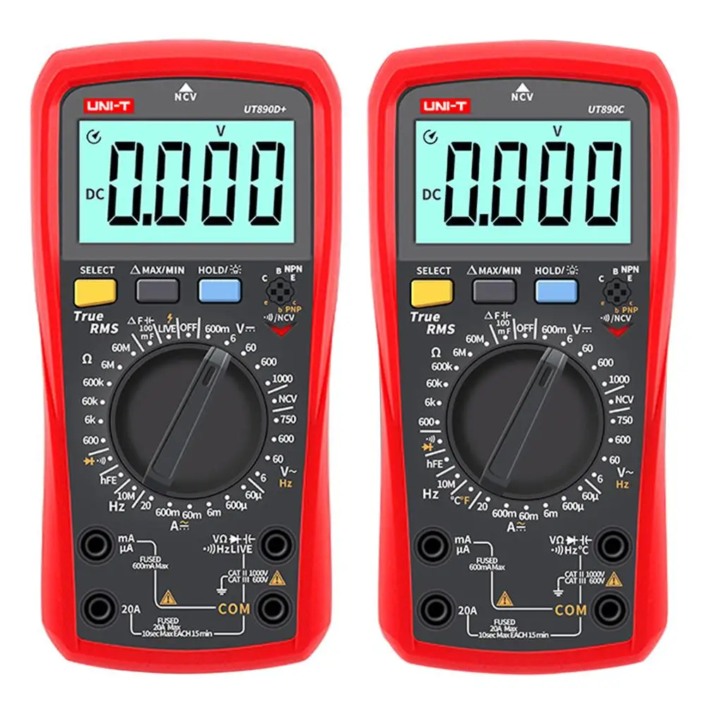 

High Precision Digital Multimeter Portable Counts Volt Meter Manual Auto Ranging Measures Voltage Tester Current Resistance