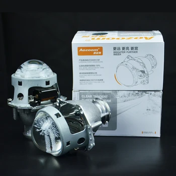 

2018 Aozoom Latest 1 pair car projector headlight 3 inch bi-xenon projector Hela 5 embossed lens with devil eyes
