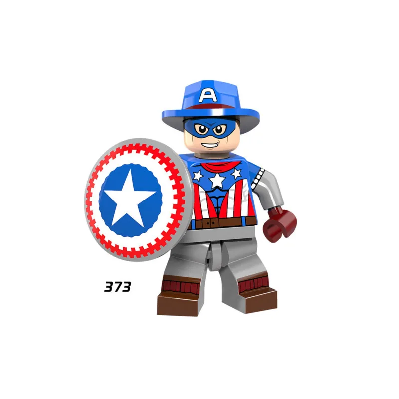 

Single Super Heroes Star Wars 373 Jeans cowboy Captain America Building Blocks Figure Bricks Toys gift Compatible Legoed Ninjaed