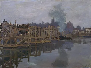 

High quality Oil painting Canvas Reproductions The Bridge under Repair (1871-1872) By Claude Monet hand painted