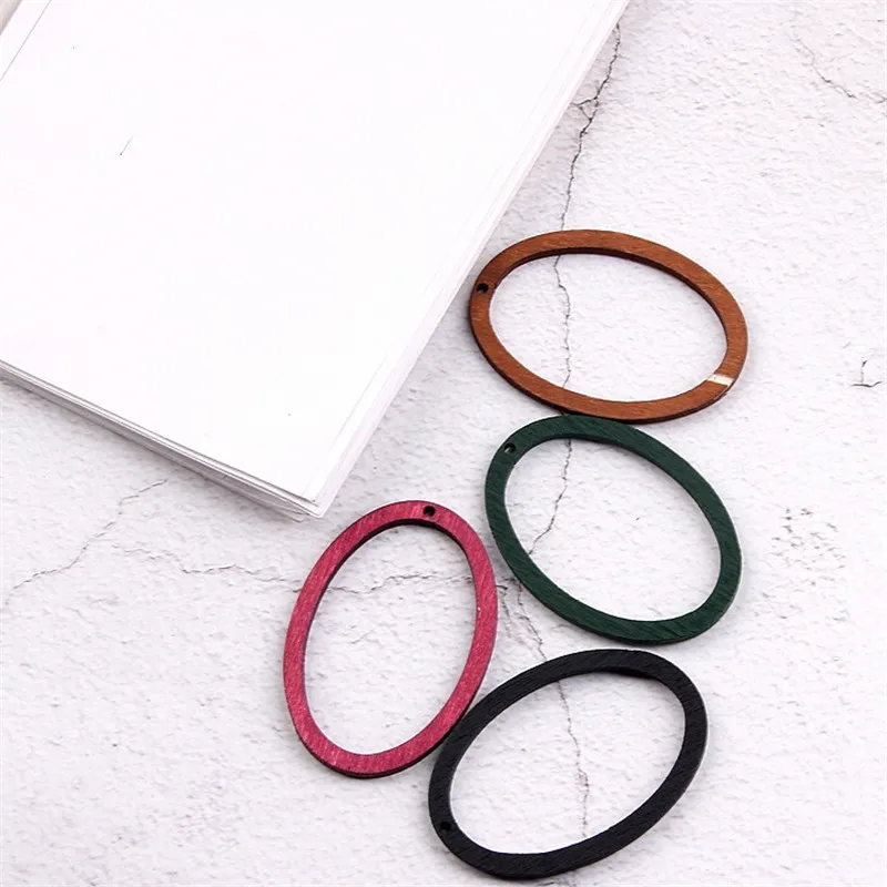 

20pcs Oval Shape Wooden Connectors DIY Earrings Making Pendants Charms Wood Crafts Women Girls Hair Accessories Jewelry Findings