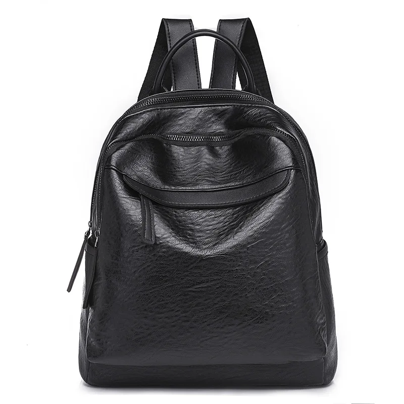 Модный женский рюкзак, стильный, мягкий, из искусственной кожи, черный, коричневый, рюкзак для подростков, дизайнерский, женский, мужской рюкзак, Mochila Feminina