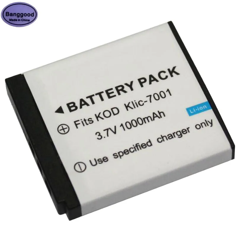 3.7V 1000mAh KLIC 7001 KLIC7001 KLIC 7001 Camera Battery for Kodak