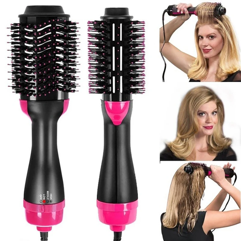 

3-in-1 Multi-functional Hot Air Hair Blow Dryer Negative Ion Hair Straightener Brush One Step High-power Hair Styling Tool