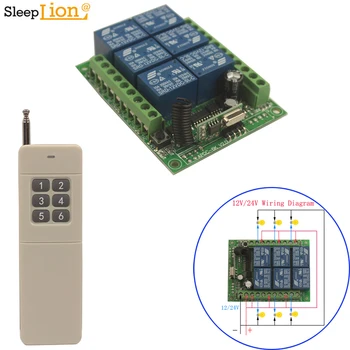 

Sleeplion 300M Long Distance Wireless Control 24V/12V 6 Channel Relay Switch Remote System Transmitter Receiver Module