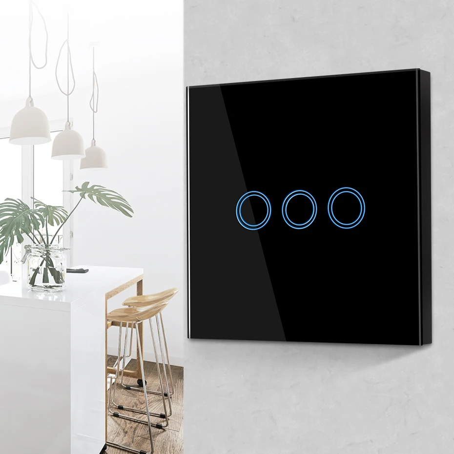 Smart Touch Switch EU/UK Standard Tempered Glass Panel Touch Switch