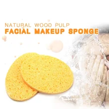Лидер продаж 2 шт./пакет натуральная древесная масса губки компресс косметическая губка для мытья лица Уход за лицом очищающее средство для снятия макияжа с инструментами