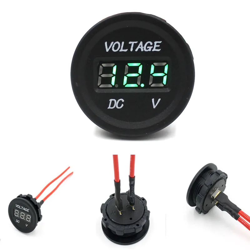 

New Arrival 12 V-24 V DC LED Digital Display Auto Car Motorcycle Voltmeter Metro Waterproof Voltmeter Socket