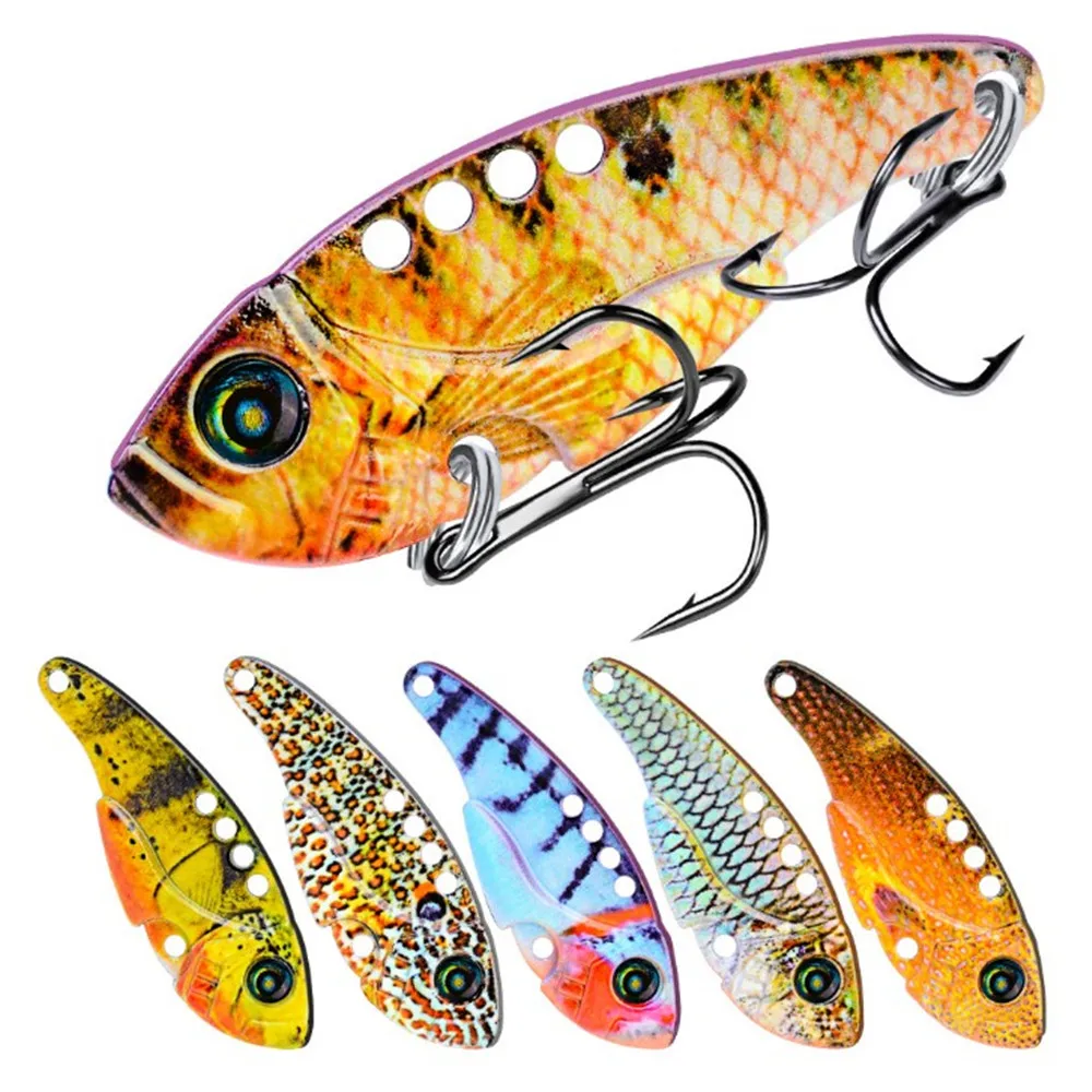 

1pcs New 55mm 11g Metal VIB Fishing Lures Vibrations Spoon Lure Fishing Hard Crankbait Artificial Cicada Bait Wobbler Spinner