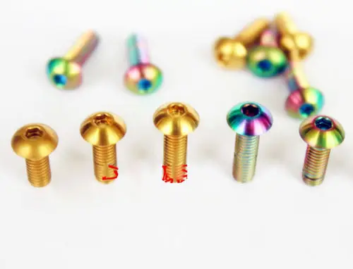 

2Pcs M4 Titanium round head allen screw Ti TC4 inner hexagon bolt model "Colorful" screws