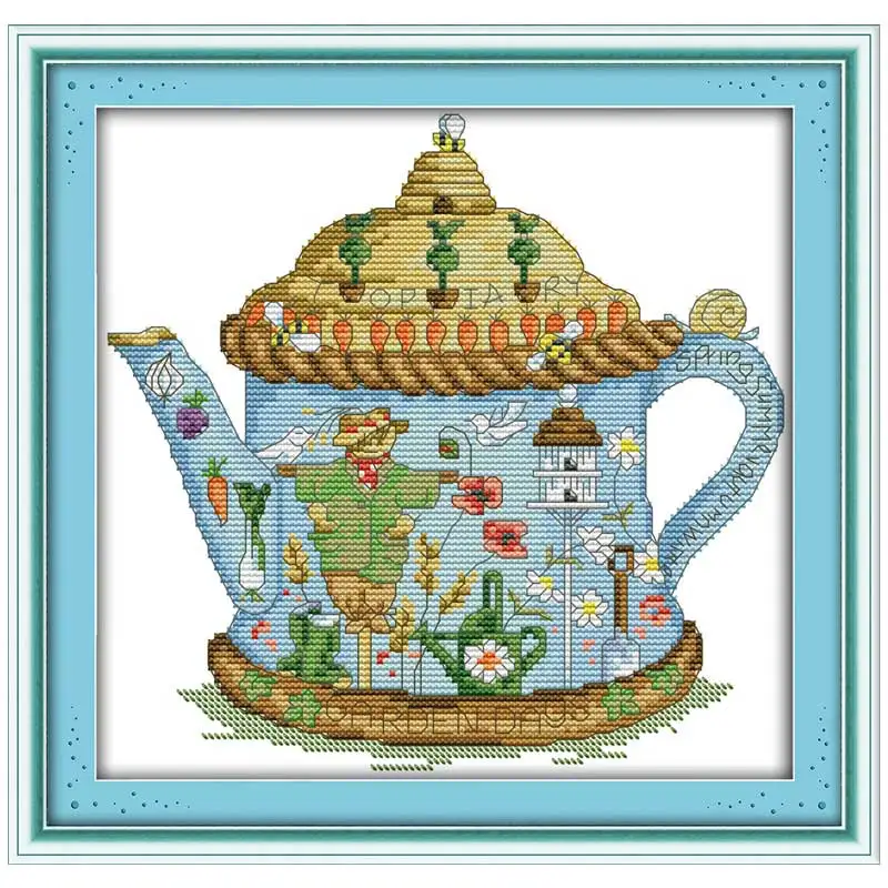 e scarecrow teapot Counted Cross Stitch 11CT 14CT Cross Stitch Set