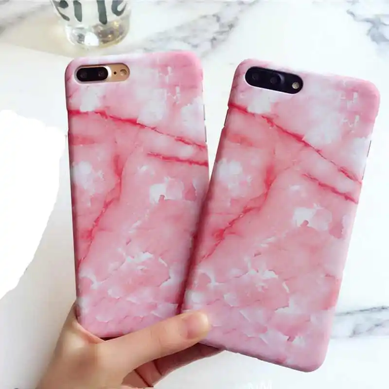 Fashion Pink Marble Phone Case For iphone 6 Case Granite Stone Image