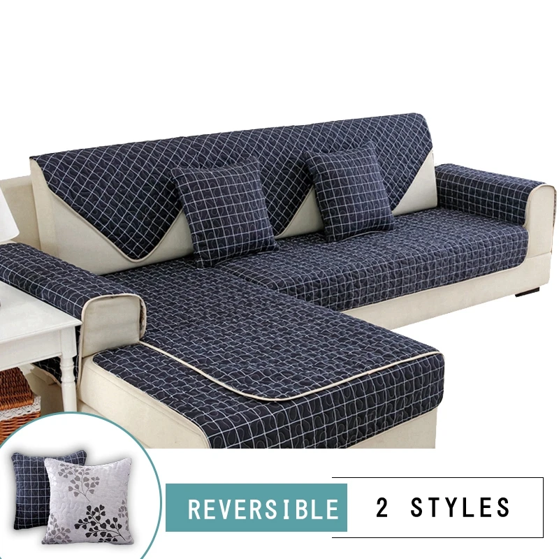 

Reversible Sectional Sofa Cover Cheap Slipcover For I/L Shaped Sofa Slip Resistance Furniture Protector