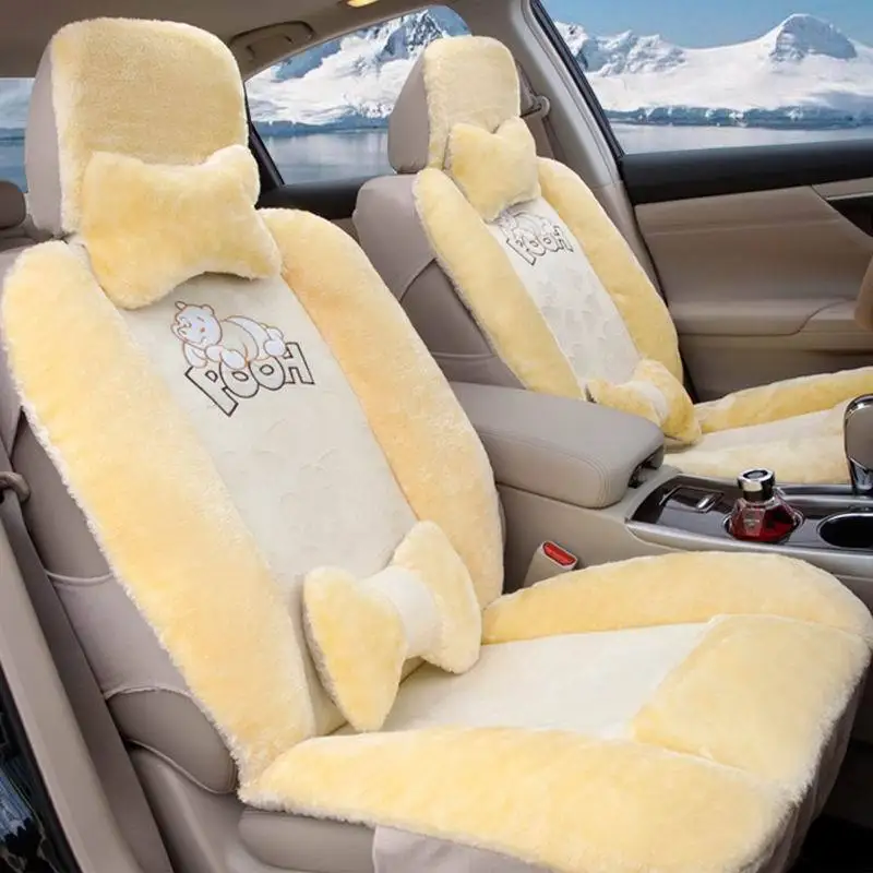 

New universal Car Seat Cover Sets of Autumn and Winter Breathable Warm Plush Cushion Car Interior Accessories