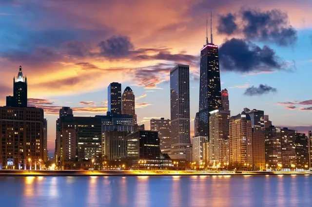 chicago city skyline photography background vinyl cloth high quality city in background
