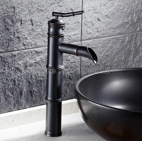 Clic Black Bamboo Style Bathroom Basin Faucet Oil Rubbed Bronze Clic Black Bamboo Style Bathroom Basin Faucet Oil Rubbed Bronze Finish Single Handle Mixer Taps Vessel Sink Faucets Jnf006 In From Home