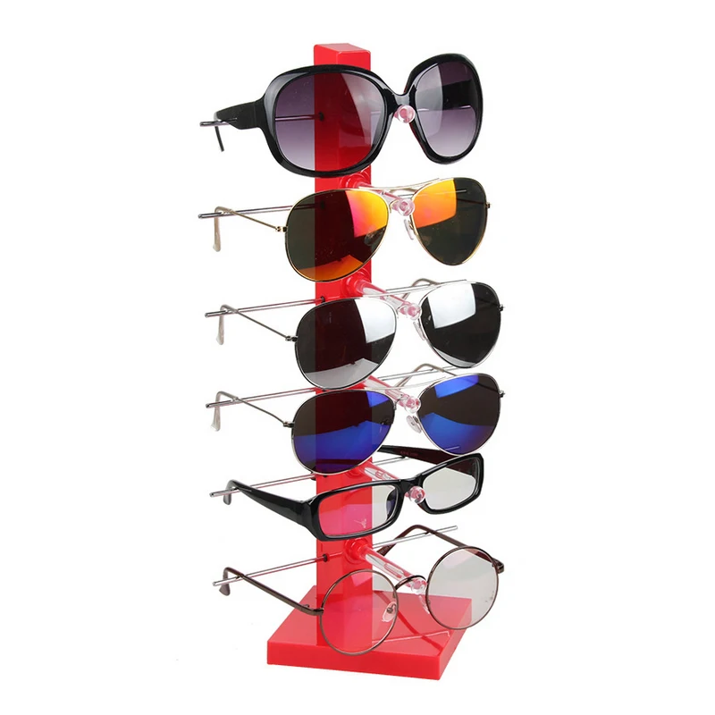 High Quality Plastic Sunglass Display Rack Shelf 6 Pairs Eyeglasses