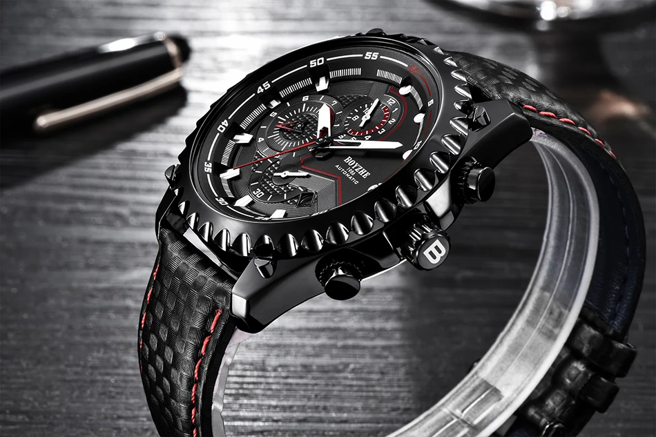 BOYZHE 2019 nuevos hombres mecánico automático reloj para hombre deportes de lujo luminoso impermeable relojes de acero inoxidable reloj Masculino - 2