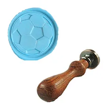 Винтаж Футбол Форма индивидуальный логотип свадебные приглашения Воск уплотнительное штамп палисандр ручки комплект