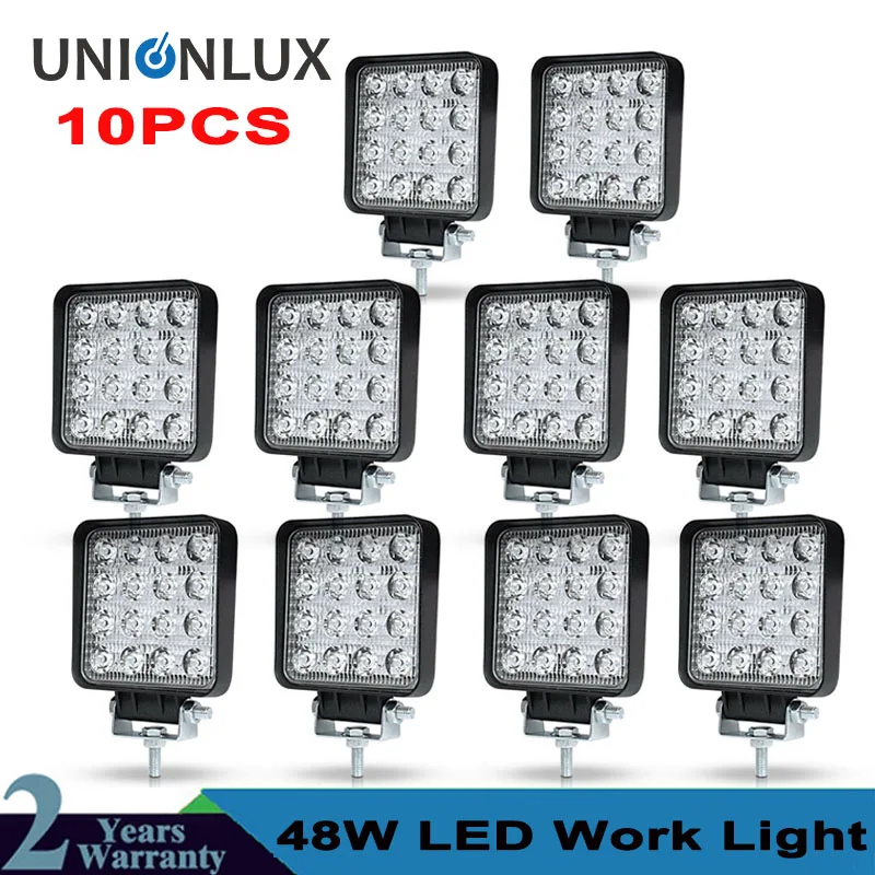 

10pcs waterproof 48w Flood Spot led Work Light bar waterproof CE RoHS offroad truck car LED Driving Lamp 12v 24v