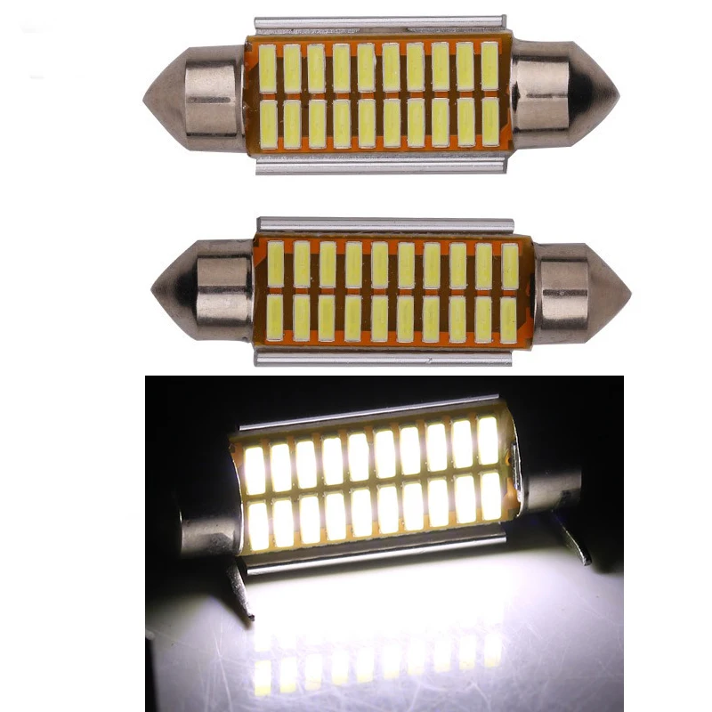 2 шт./39 мм/41 мм C5W 20 SMD 4014 Светодиодный лампочки CANBUS ERROR FREE автомобильный фестонный