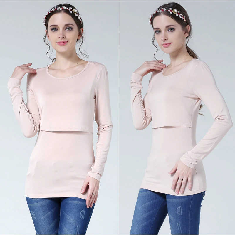 Emotion Moms Modal Long Sleeve Maternity clothes Nursing Top Breastfeeding Tops for Pregnant Women Fashion Maternity T-shirt