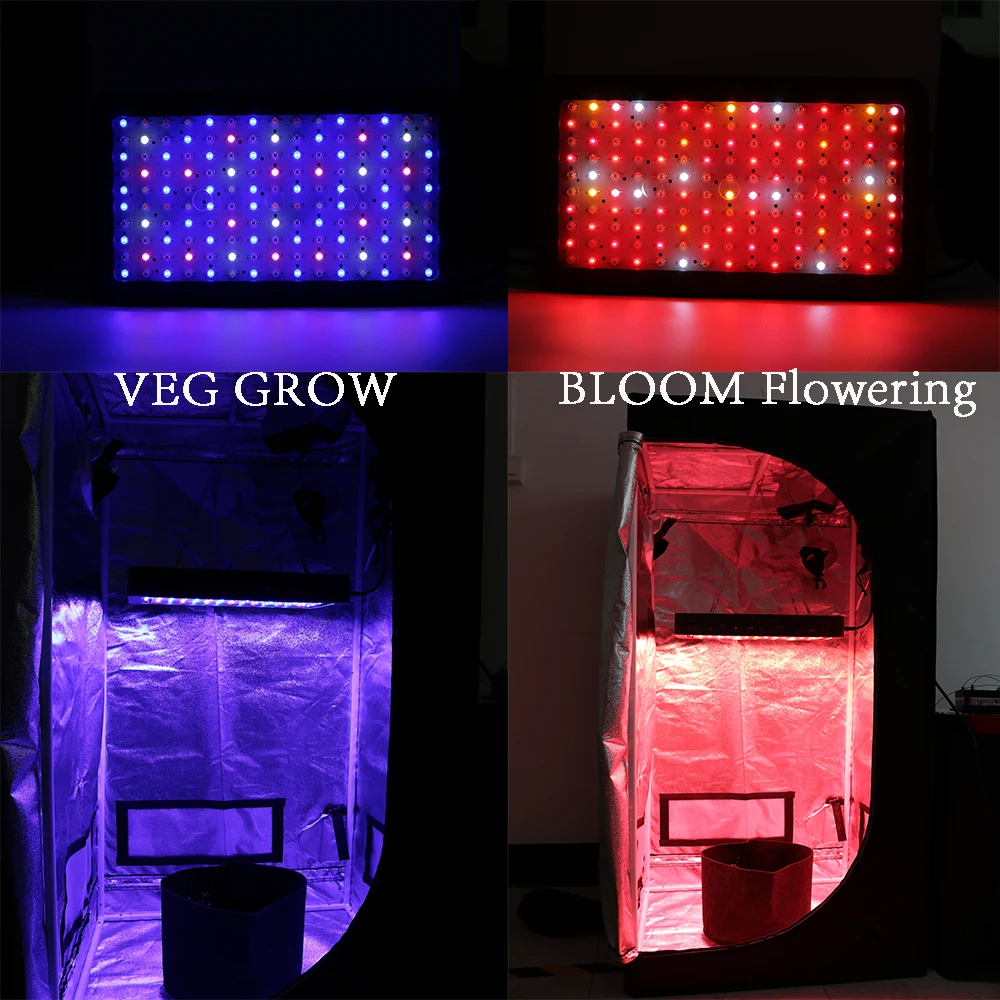 LED Grow Light полный спектр 300 Вт 600 800 1000 1200 1500 1800 2000 двойной чип красный/синий/УФ/ИК для