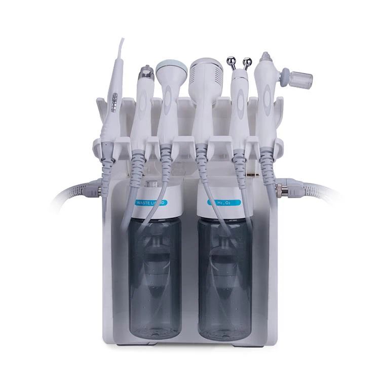  2019 H2 O2 Portable 6 in 1 hydro microcurrent face tightening skin rejuvenation facial blackhead re
