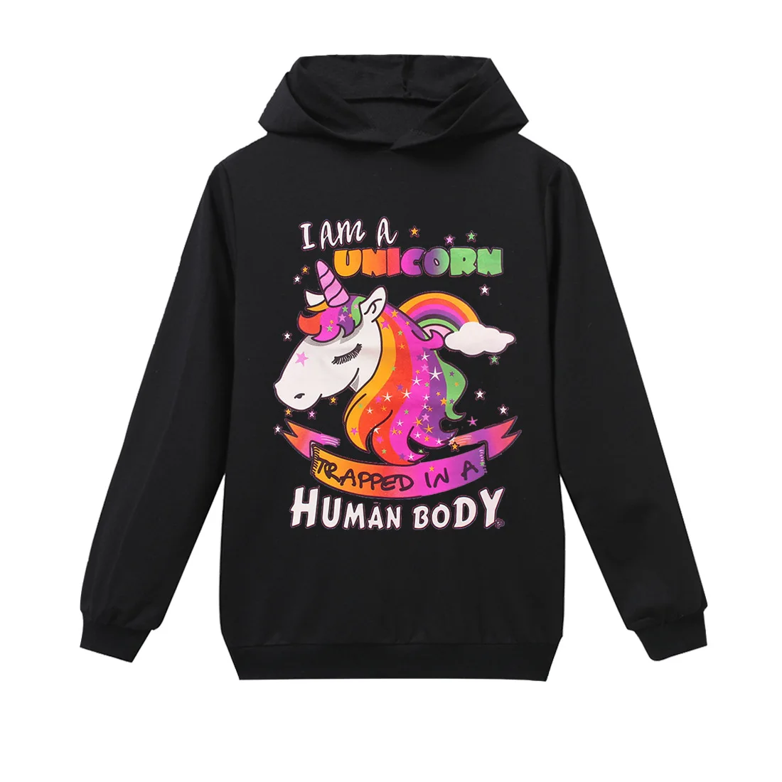 

Ajax 2018 2019 kids Unicorn Print Hoodies Girls Boys Long Sleeve Sweatshirts 100% Cotton Kids New Casual Fashion Pullover Tops