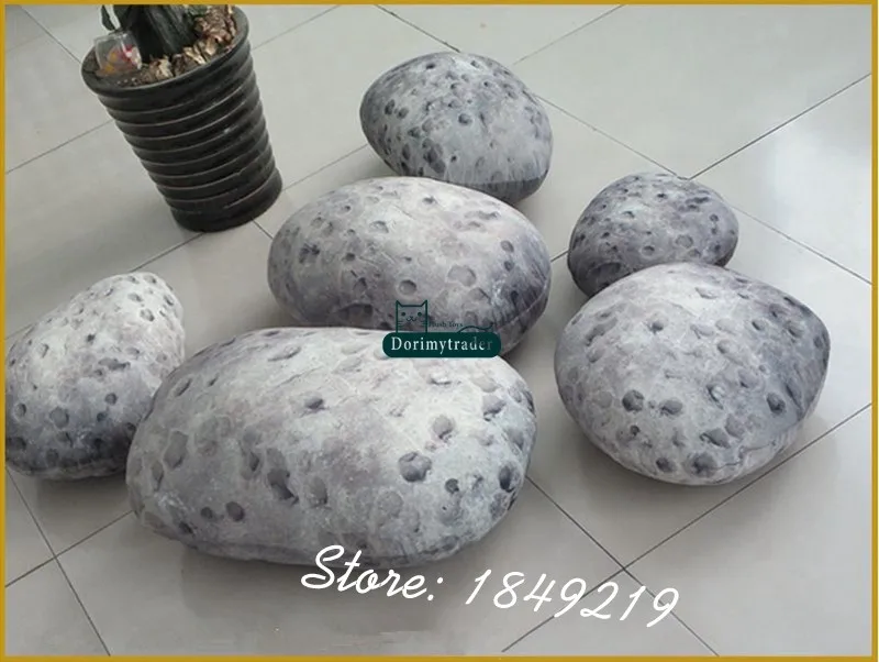 Dorimytrader 2016 Hot 6Pcs Set Natual Emuational Venus Stone CUSHION Decoration Big Plush Soft Stone Baby Toy DY61080 (4)